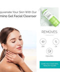 VITAMINS AND SEA BEAUTY, Amino Acid Gel Facial Cleanser, Gentle Purifying Pore Control Face Cleanser Wash with Sea Minerals and Collagen, 8 Fl Oz