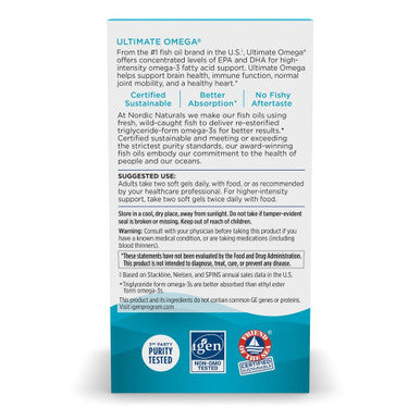 Nordic Naturals Ultimate Omega Lemon 1280 mg omega3 180 Soft Gels