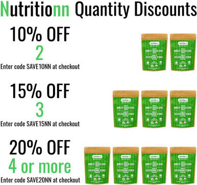 Organic Barley Grass Juice Powder by Nutritionn - 250 Grams - 100% Pure Premium Natural Whole Food Supplement