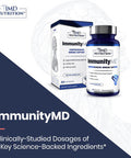 1Md Nutrition Immunitymd - Immune Health Probiotic Potent, Doctor-Selected Probiotic Strains With Prebiotic - Promote Overall Immune System Strength, Reduce Everyday Stress 60 Capsules