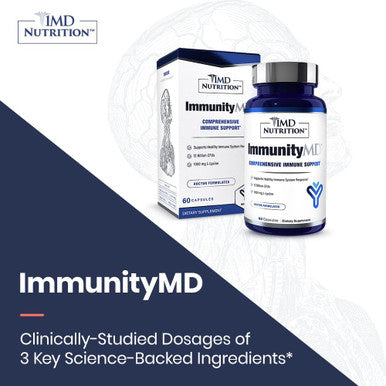 1Md Nutrition Immunitymd - Immune Health Probiotic Potent, Doctor-Selected Probiotic Strains With Prebiotic - Promote Overall Immune System Strength, Reduce Everyday Stress 60 Capsules