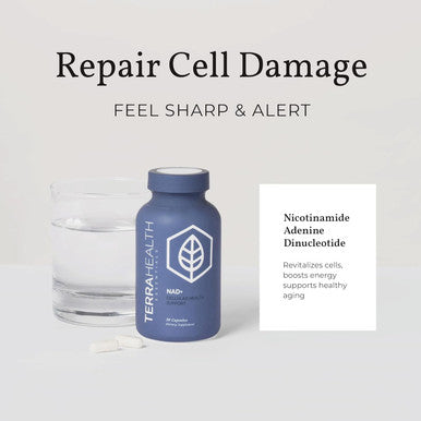 Terra Health Essentials Nad+ - Cellular Energy, Metabolic Repair, Healthy Aging Of Heart, Brain & Muscle - All Natural, 30 Day Supply