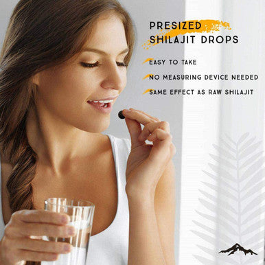 Shilajit Dry Drops - 60 Counts, 2 Month Supply, Original Siberian Shilajit, 100% Pure, Trace Minerals & Fulvic Acid