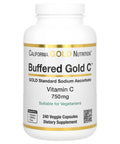 Buffered Gold C By California Gold Nutrition - Non-Acidic Vitamin C Supplement - Immune Support & Seasonal Wellness - Vegetarian Friendly - Gluten Free, Non-Gmo - 750 Mg - 240 Veggie Capsules