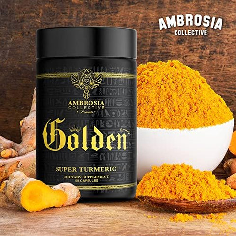 Ambrosia Golden Super Turmeric Bioavailable Curcumin Support Healthy Gut & Brain Health Joint Support 765Mg Of Active Curcuminoids 60 Veggie Capsules (30 Day Supply)
