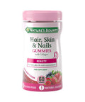 Nature's Bounty Hair, Skin and Nails Gummies - with Collagen and Biotin - Zinc - Copper - Vegan - Pack of 60 tablets
