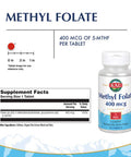 Kal 400 Mcg Methyl Folate Tablets, 90 Count