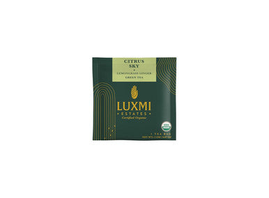 Luxmi Estates - Citrus Sky - Organic Lemongrass Tea - 90 Tea Bags (15ct x 6pack) | Wth Lemongrass Ginger Darjeeling Green Tea and more | Beautifully Aromatic and Relaxing Tea