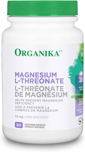 Organika Magnesium L-Threonate- High Absorption To Boost Magnesium Levels- 90Vcaps
