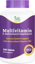 Nbl Natural NBL NATURAL Adult Multivitamin for Women and Men Daily Nutritional Support 300 Tablets