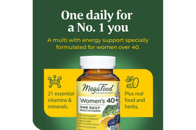 MegaFood Women'S 40+ One Daily Multivitamin For Women With Vitamin B12 Vitamin B6 Vitamin C Vitamin D Zinc & Iron - Plus Real Food - Immune Support - Bone Health - Non-Gmo - Vegetarian - 90 Tabs