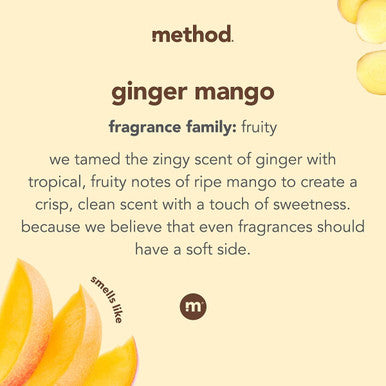 Method Laundry Detergent Packs; Ginger Mango Scent; Plant-Based Stain Remover Solution that Works in Hot & Cold Water; 42 Packs per Bag; 2 Pack (84 Loads); Packaging May Vary