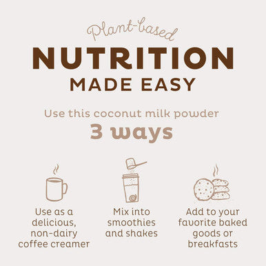 Kos Organic Coconut Milk Powder Usda - Sugar & Plant Based Creamer For Coffee Tea Smoothies - Vegan Keto Paleo Friendly Non Gmo Gluten & Dairy - 90 Servings Resealable Bag