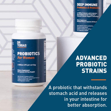Dr. Tobias Probiotics for Women Supplement with Cranberry 60 Capsules