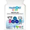 Health4All Kids Methyl B's 60 Tablets. Sublingual Vegan pre methylated B12 Methylcobalamin 5 Methylfolate and P-5-P for Children for Stress and Mood Support