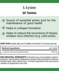 Nature's Bounty L-Lysine 1000 mg Tablets 60 ea