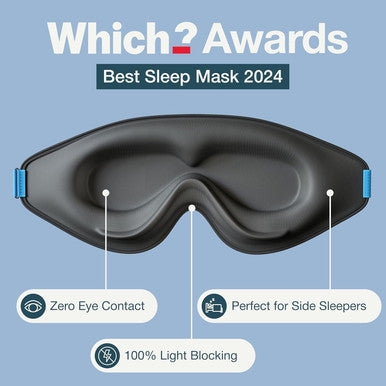 MyHalos Sleep Mask 3D Blackout Eye Mask for Women & Men Side Sleepers Zero Pressure Memory Foam Eyelash Friendly BreathableAward-Winning Sleep Aid for Travel (Black 1 Count (Pack of 1)
