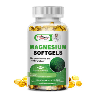 Alliwise Magnesium Glycinate 500Mg Supplemnt, High Absorption Dietary Supplement For Muscle, Heart, Nerve And Bone Support, Gluten Free, Non Gmo, 120 Capsules, 60 Day Supply
