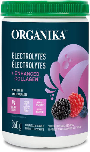 Organika Electrolytes + Enhanced Collagen Hydration + Protein Bundle (Strawberry Peach + Wildberry Flavours) - 720 Grams, 60 Servings