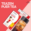 Teazen Puer Tea Drink Mix Extract Powder of Fermented Pu-erh Tea Hot or Iced Herbal Tea Dietary Fiber and Detox 10 Sticks 0.63oz