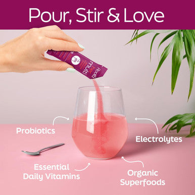 Root'D Multivitamin Powder With 3X Electrolytes For Women - 25 Vitamins & Minerals, 3X Electrolytes, 9 Organic Superfoods, Probiotics & Enzymes, Sugar-Multivitamin & Hydration 24 Packets