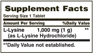 Nature's Bounty L-Lysine 1000 Mg Tablets 60 Count(Pack Of 4)