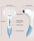Cotsoco Handheld Neck Back Massager - Double Head Electric Full Body Massager - Deep Tissue Percussion Massage Hammer For Muscles, Arm, Neck, Shoulder, Back, Leg, Foot (Blue)