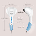 Cotsoco Handheld Neck Back Massager - Double Head Electric Full Body Massager - Deep Tissue Percussion Massage Hammer For Muscles, Arm, Neck, Shoulder, Back, Leg, Foot (Blue)