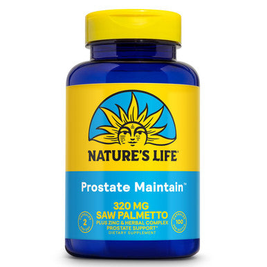 Nature's Life Prostate Maintain - Prostate Support Supplement for Men's Health - Saw Palmetto Pygeum Herbal Complex and Zinc Supplements 100 Vegetarian Capsules