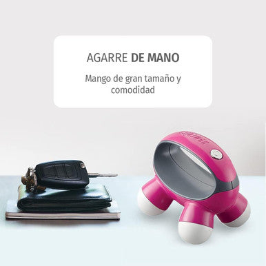 Homedics Quatro Mini Hand Held Massager With Hand Grip Battery Operated Vibration Massage 4 Massage Nodes, Powered By 2 Aaa Batteries (Included) Assorted Colors