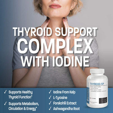 Bronson Thyroid Support Complex With Iodine - Healthy Thyroid Function, Immune System, Thyroid Hormone Levels - 180 Capsules