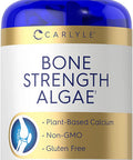 Bone Strength Algae Supplement | 250 Vegan Caplets | Plant-Based Calcium with Vitamin K2, D3, Magnesium | Non-GMO, & Gluten Free | by Carlyle