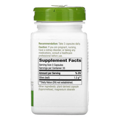 Nature'S Way Premium Herbal Olive Leaf 1500 Mg Per Serving 100 Vcaps