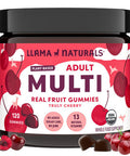 Llama Naturals Multivitamin for Women and Men Vegan Organic Gummies with Vitamin D C and K Adults Real Fruit Gummy Vitamins Chewable Multivitamin Supplement No Added Sugar Cane Cherry 120 Ct