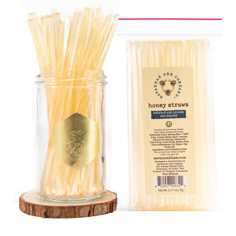 Savannah Bee Company Honey Straws - Pure and All Natural Premium Acacia Honey Sticks Made in the USA - Healthy Snacks for Kids and Adults - High Energy - Gluten Free and Kosher Certified - Pack of 12