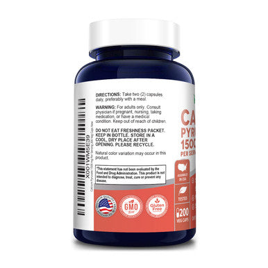 NusaPure Calcium Pyruvate 1500 mg 200 Vegetarian Caps (Non-GMO & ) - 750mg per caps