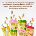 Prince Of Peace Ginger Chews Assorted Flavors 8 Oz - Lemon Lychee Blood Orange Mango - Candied Ginger Variety Pack - Natural Candy Pack