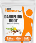 Bulksupplements.Com Dandelion Root Extract Powder - Herbal Supplements For Liver & Digestive Support - Gluten Free - 500Mg Per Serving, 500 Servings (250 Grams - 8.8 Oz)