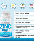 P Puregen Labs Zinc 220Mg [High Potency] Supplement Zinc Sulfate For Immune Support System 100 Tablets