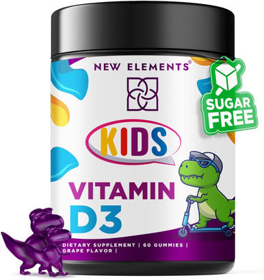 Elements Vitamin D3 Gummies 2000 Iu For Kids Sugar Natural Vitamin D Chewable Gummy Supplement For Healthy Bones, Mood, & Immune Support Vegan, Gluten-, Non-Gmo, Natural Grape Flavor