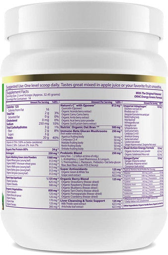 Paradise Herbs ORAC Energy Protein & Greens Vanilla | 20 grams of Organic Pea Protein Per Serving | Antioxidants | 24 Servings of Fruits & Veggies | Keto | Paleo | Vegan 16 Ounce, 14 Servings