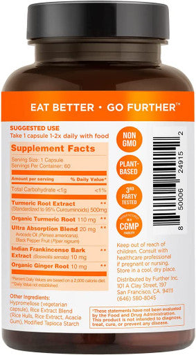 Premium Curcumin Turmeric AntiInflammatory Capsule 30x More Powerful Than Ordinary Turmeric 500mg Premium High Potency 95 Curcumin Supplement. Immune Joint Support 2Month Supply