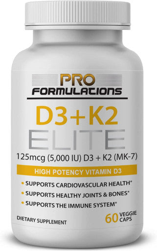 D3 + K2 Elite Ã¢â‚¬â€œ Vitamin D3 + Vitamin K2 Ã¢â‚¬â€œ 60 Day Supply Ã¢â‚¬â€œ High-Potency, Bioavailable Mk-7