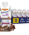 Ensure Max Protein Nutrition Shake With 30G Of Protein 1G Of Sugar High Protein Shake Milk Chocolate W/Caffeine 11 Fl Oz (Pack Of 12)