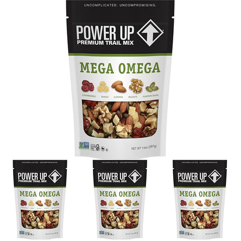 Power Up Premium Trail Mix - Protein Packed 14oz, No Added Sugar, Made Without Peanuts, Gluten Free, Vegan, Non-GMO