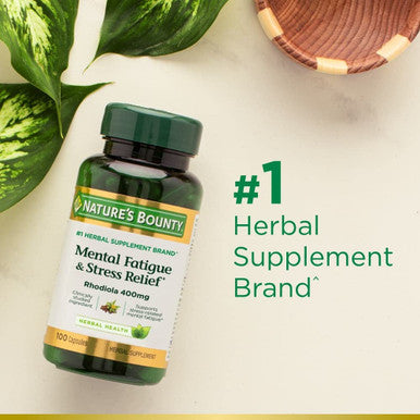 Nature's Bounty Mental Fatigue And Stress Relief Rhodiola Supplement 400 Mg Capsules 30 Count