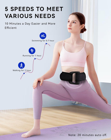 Handheld Massager Gun Deep Tissue, Cordless Mini Massage With Belt, Fat Burning Workouts, Adjustable Vibration Massage 5 Speed Levels, Stress Relief, Black