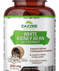 Zazzee White Kidney Bean 10:1 Extract, 18,000 Mg Strength, 200 Vegan Capsules, Over 2 Month Supply, Standardized And Concentrated