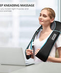 Magicmakers Neck Massager With Heat - Electric Shiatsu Deep Kneading Back Massage For Neck Pain, Shoulder, Waist, Relax For Her/Him/Women/Men/Dad/Mom/Christmas/Mothers Day/Fathers Gifts