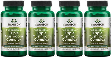 Swanson Full Spectrum Triple Mushroom Complex 60 Capsules (4 Pack)
